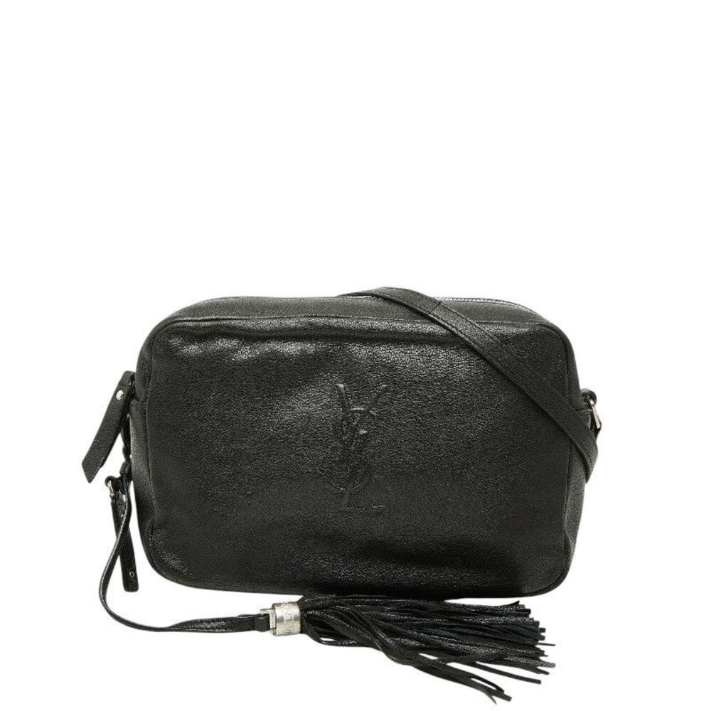 Saint Laurent Lou Tassel Leather Shoulder Bag Black